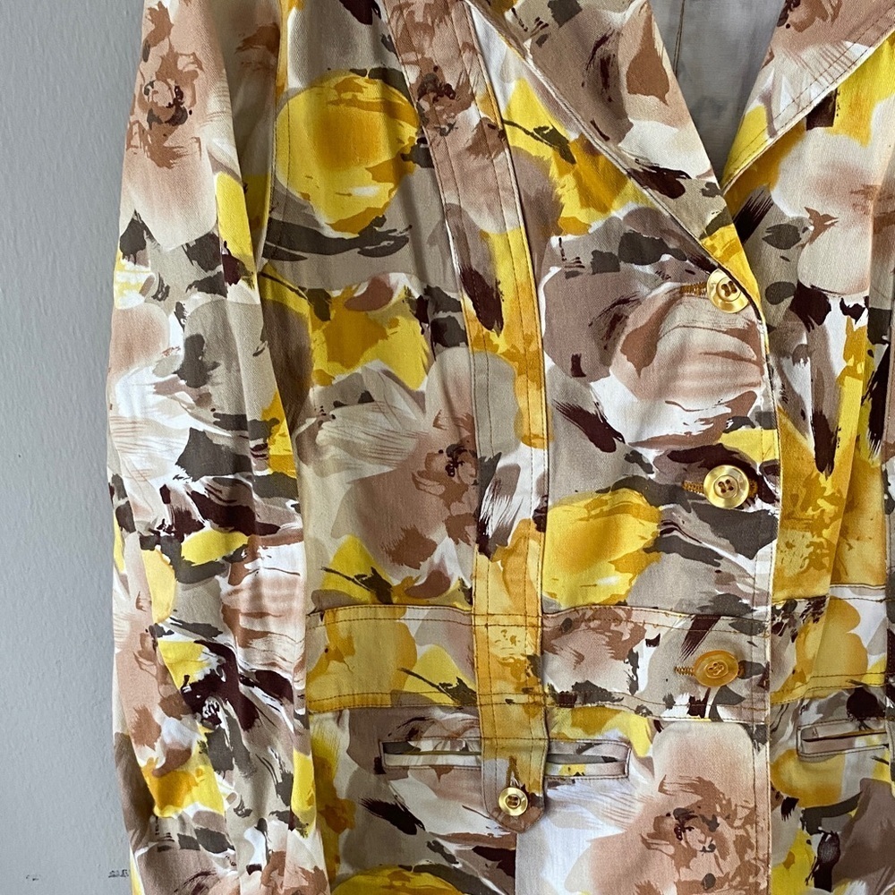 Southern Lady Yellow and Brown Floral Blazer - Picture 6 of 12